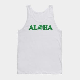 aloha with monstera design green Tank Top